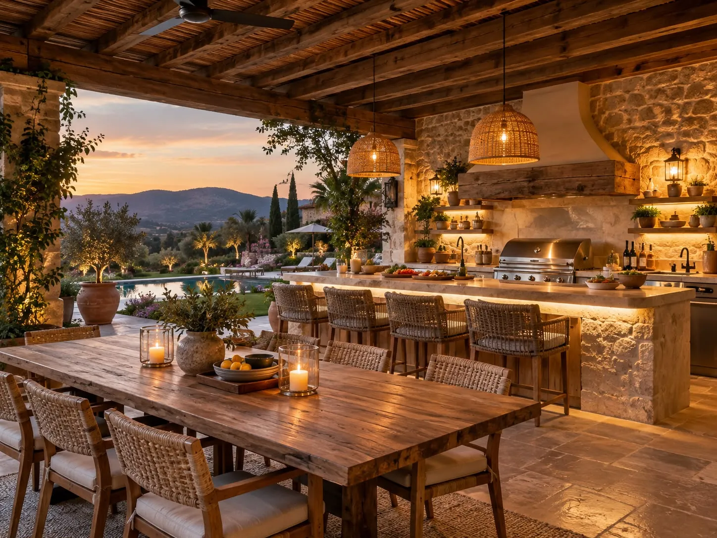 Amplia y elegante habitación de estilo colonial, diseñada para brindar comodidad — Kiosko/BBQ