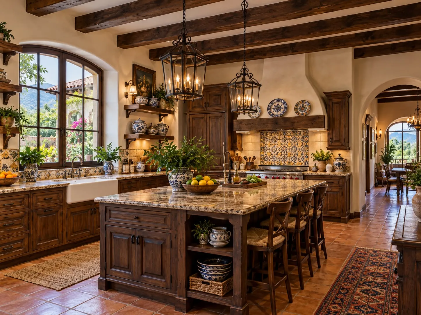 Amplia y elegante habitación de estilo colonial, diseñada para brindar comodidad — Cocina