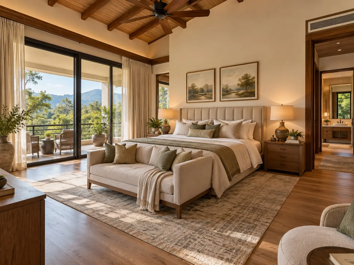 Amplia y elegante habitación de estilo colonial, diseñada para brindar comodidad — Habitaciones